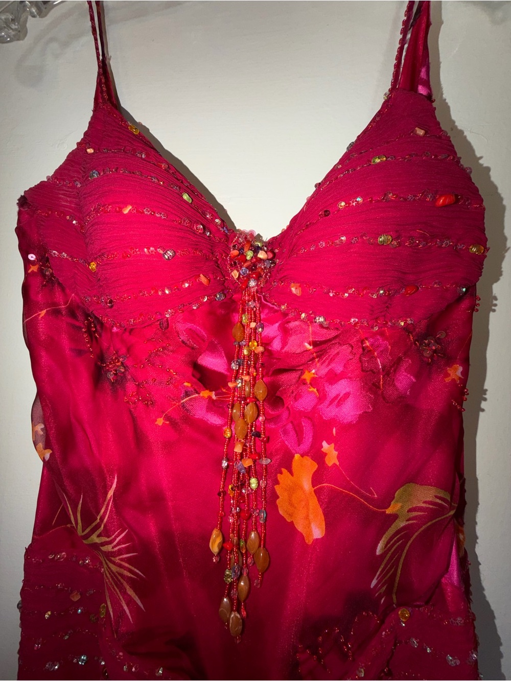 Vintage Sue Wong Nocturne Y2K Beaded Silk Floral Evening Dress - Size 10 - Picture 2 of 15